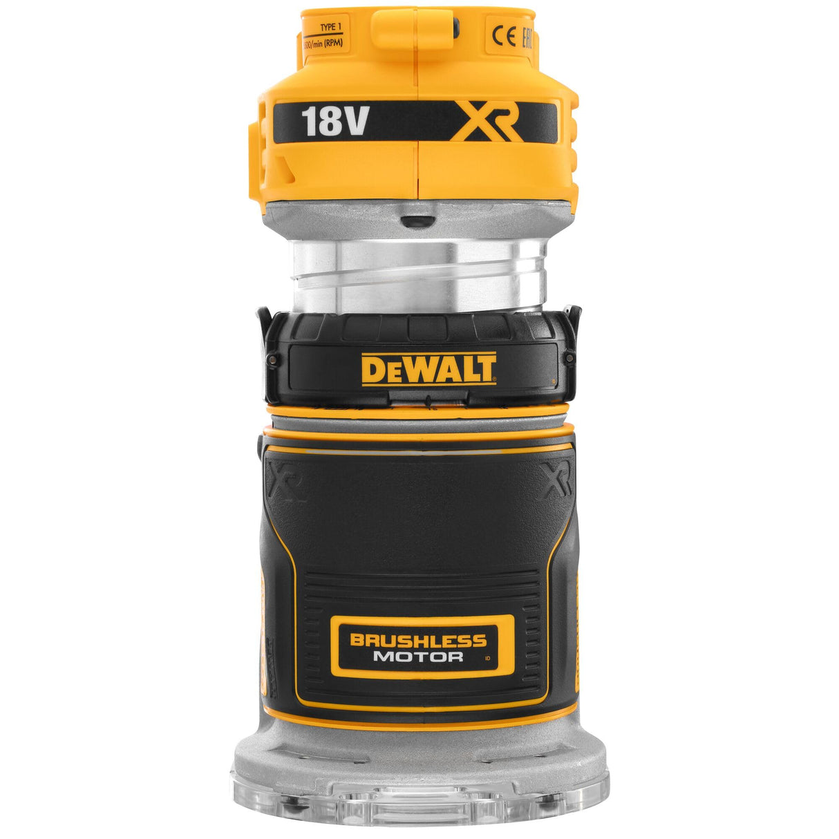 DEWALT DCW600N-XJ - Perfiladora XR 18V, Motor sin Escobillas, Velocidad Variable 16,000-25,500 rpm, Base Ajustable, Luz LED, Compatible con Baterías XR, Compacto y Ergonómico, Sin Batería ni Cargador