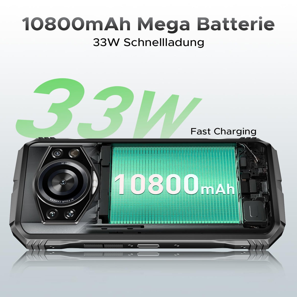 DOOGEE S Cyber Pro Movil Irrompible 2025, 32GB+512GB/2TB Movil Resistente, Helio G100 Octa Core, Móvil Rugerizado 10800mAh/33W, 6.6" FHD+ 120Hz, 50MP+32MP+20MP Visión Noctura, IP68/Face ID/NFC/GPS