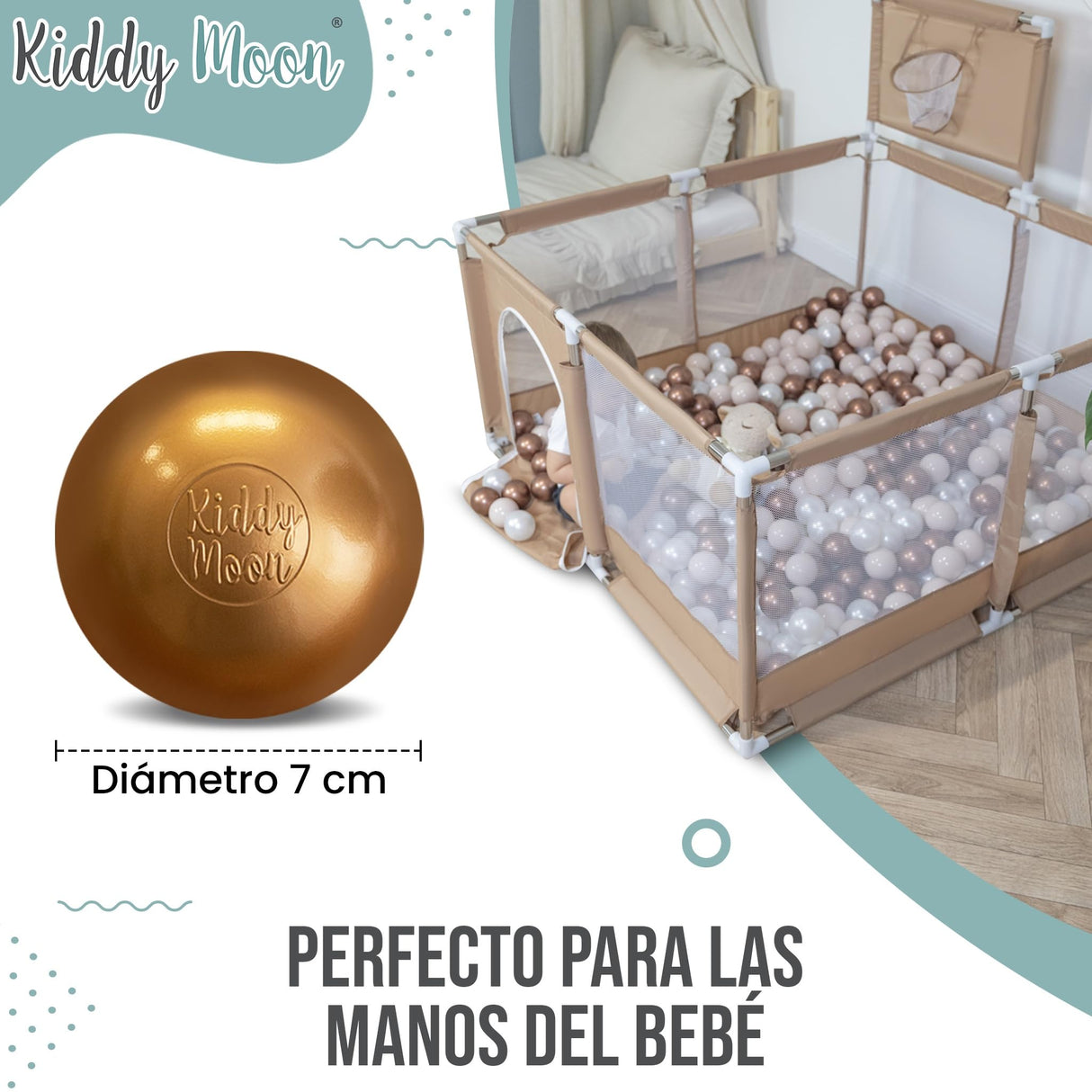 KiddyMoon 700 ∅ 7Cm Bolas Colores De Plástico para Piscina para Niños, Azul Celeste