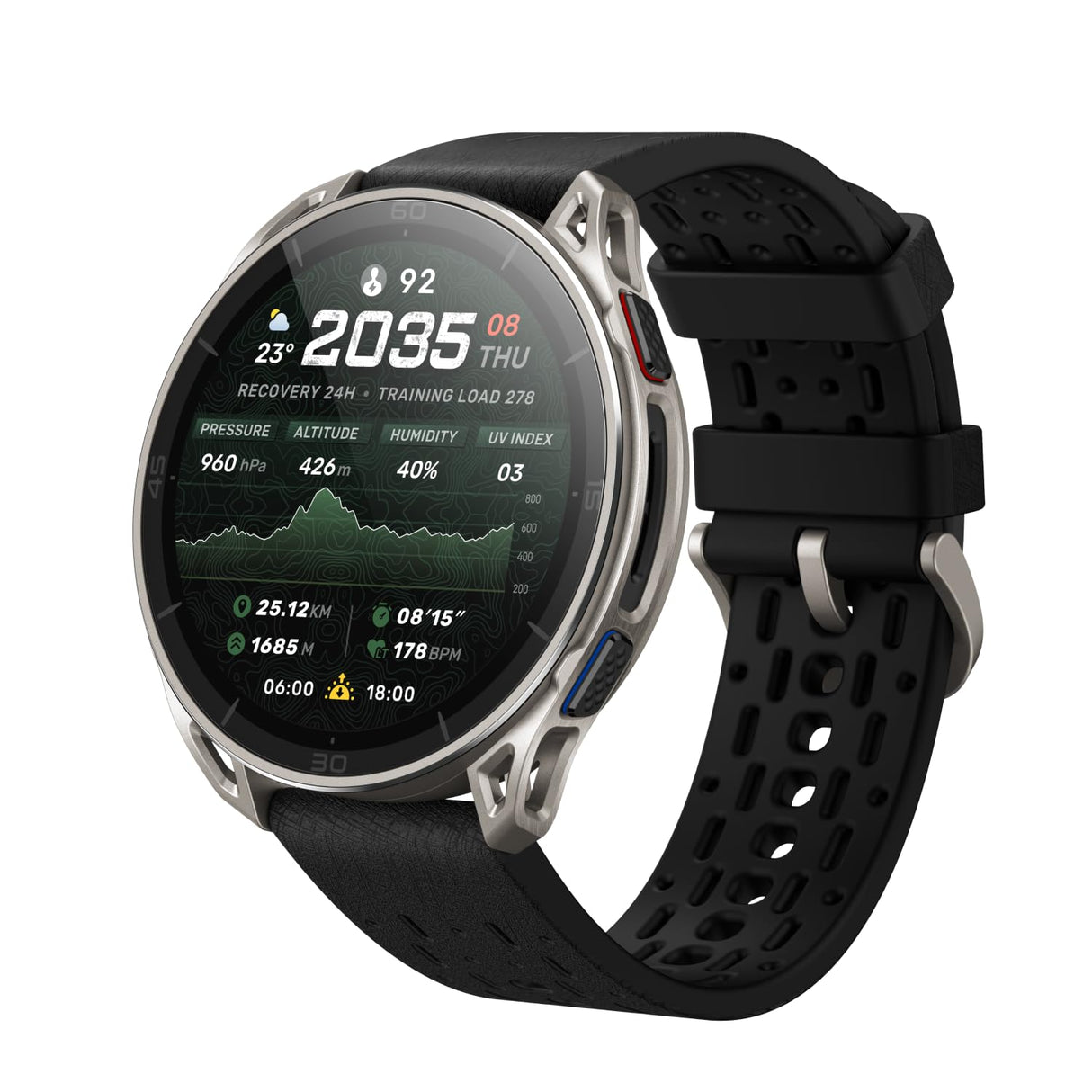 Amazfit Cheetah 2 Ultra Reloj Inteligente GPS 47mm, Cristal Zafiro, Caja Titanio, Batería 30 días, Linterna, Almacenamiento 64 GB, NFC, Mapas,+180 deportes y HYROX, Smartwatch para Android e iPhone