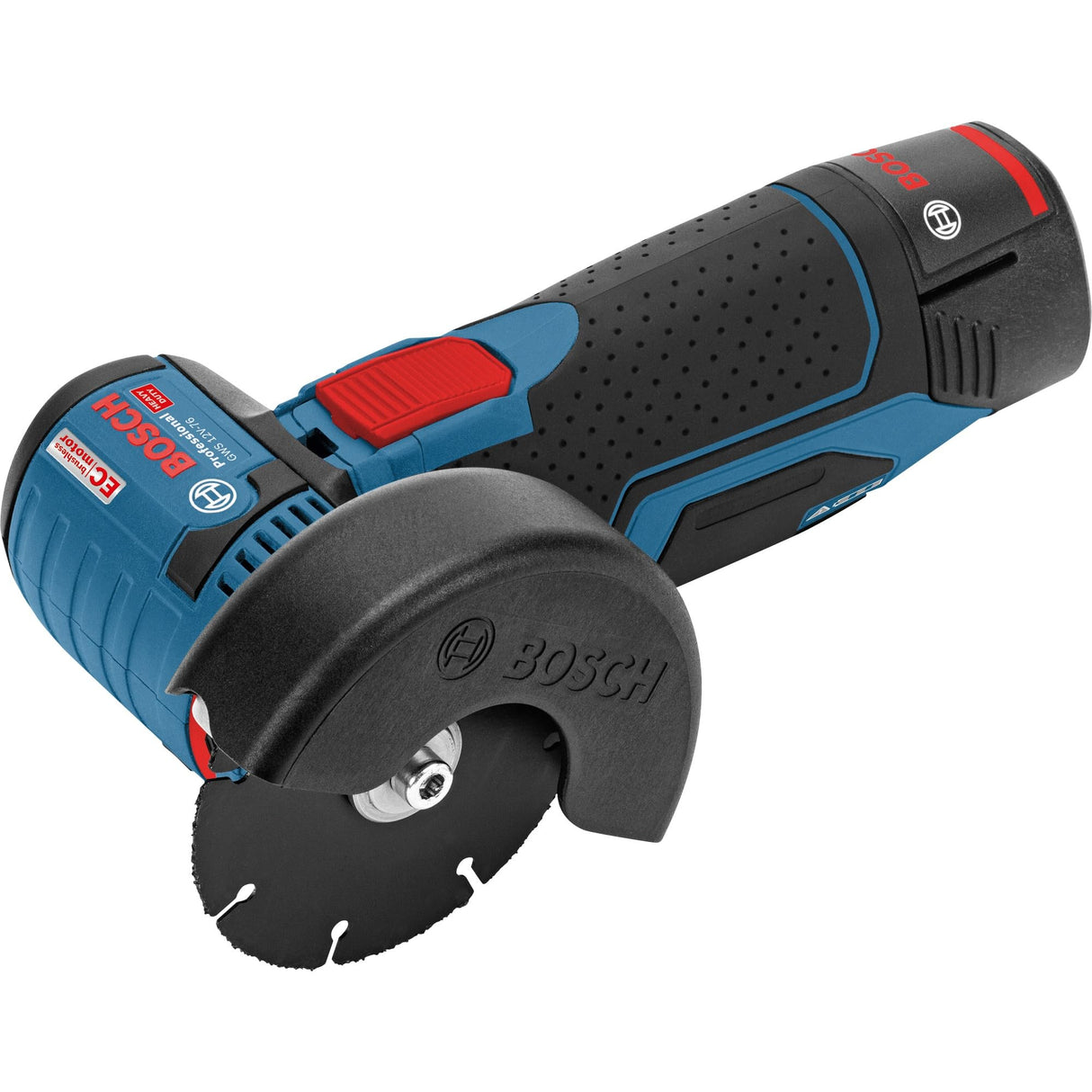 Bosch Professional 12V System GWS 12V-76 - Amoladora angular a batería (Ø 76 mm, 19500 rpm, 3 discos, 2 baterías x 3,0 Ah, en L-BOXX)