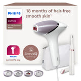 Philips Lumea serie 8000, dispositivo de depilación IPL, alternativa de depilación láser, tecnología SenseIQ, 4 accesorios para el cuerpo, lápiz recortador compacto satén, BRI949/00