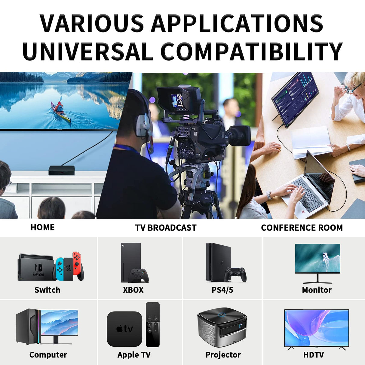 Akake Cable de fibra óptica HDMI 8K 2.1-100M Unidireccional Ultra 48Gbps de alta velocidad, 3D, 8K60, 4K120, 144Hz - Chapado en oro, Cable trenzado - Ideal para HDTV, PC, Proyector, Pantallas Grandes