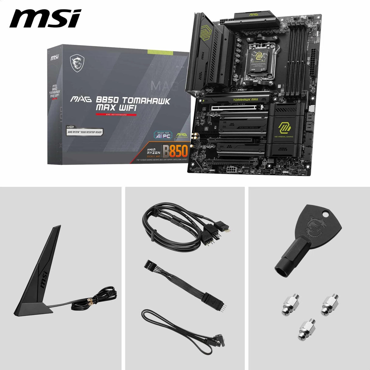 MSI mag B850 Tomahwak MAX, WiFi 7 Bluetooth 5.4, DDR5, ATX, Placa Base AM5