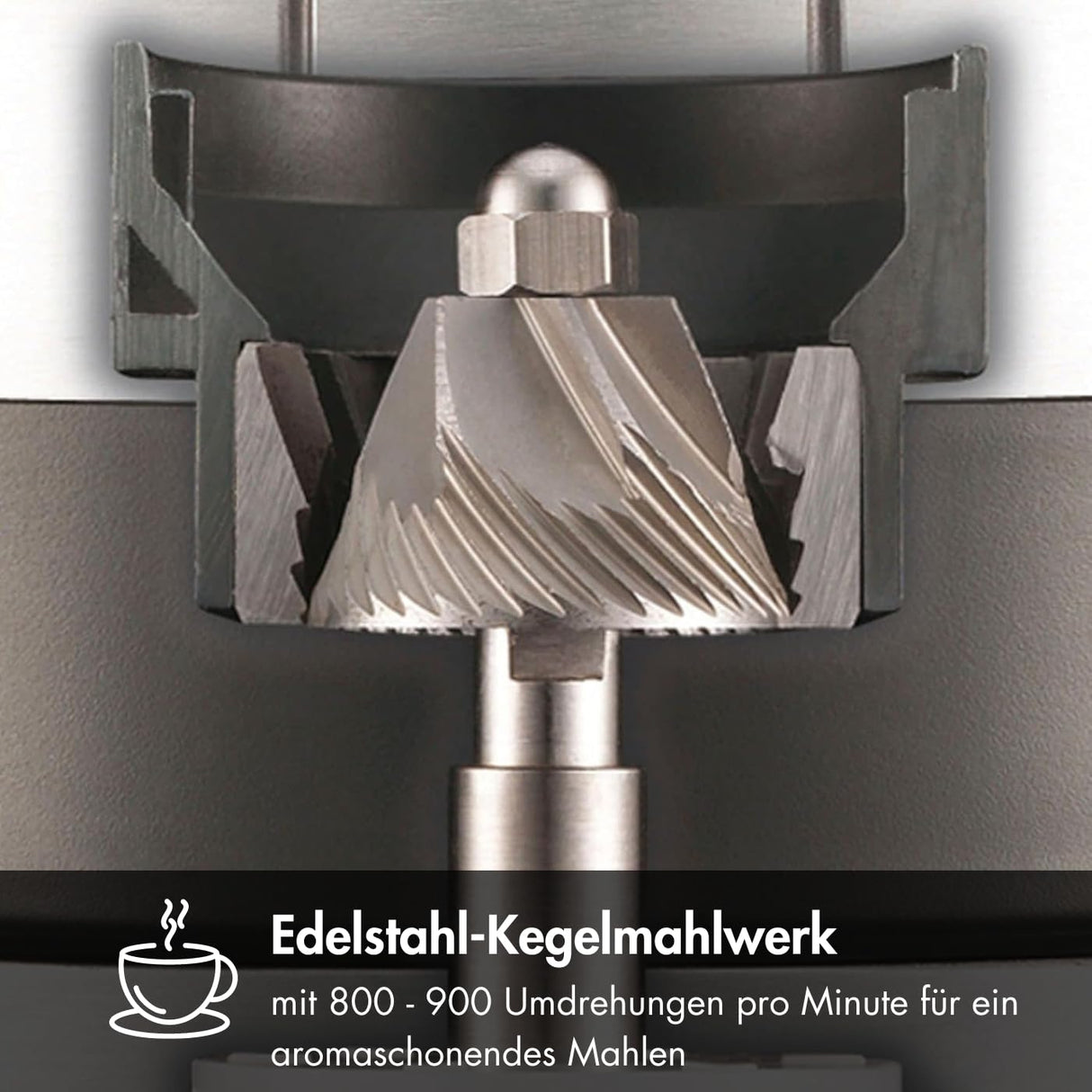 GRAEF CM802 Molinillo de Café Eléctrico 128W, 350g, Cuerpo Aluminio, Molino Cónico Inox, 40 Niveles, Portafiltro, Antiestático, Negro