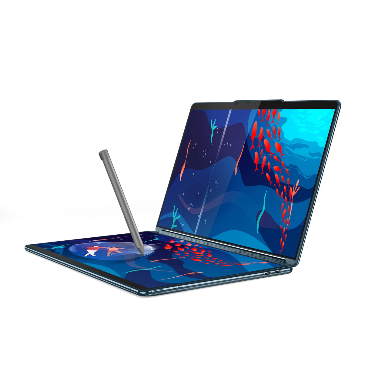 Lenovo Yoga Book 9 Gen 8 – Ordenador Portátil Convertible Doble Pantalla Táctil 13.3" 2.8K OLED (Intel Core i7-1355U, 16GB RAM, 1TB SSD, Wi-Fi 6E, Win 11 Home) Teclado QWERTY Español, Tidal Teal