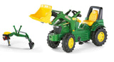 Rolly Toys RollyFarmtrac John Deere 710447 - Juego de 2 Piezas con vehículo a Pedales para niños a Partir de Tres años y Excavadora Trasera con función de Asiento