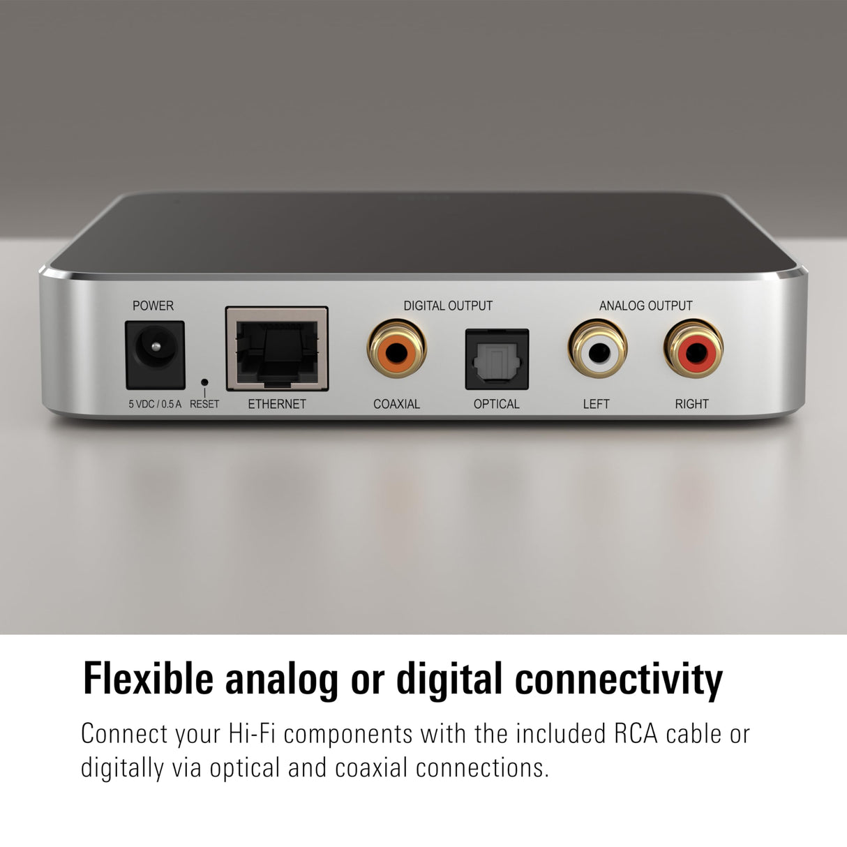 Eve Play – Interfaz de Streaming de Audio para AirPlay, Streaming de Calidad para Sistema Hi-Fi, Compensación de latencia, Tres Salidas de Audio, Apple Home, Ethernet, Wi-Fi