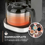 Barista Cafetera de filtro con molinillo con jarra térmica, incluye jarra térmica para hasta 10 tazas grandes de café, para granos de café y café en polvo [acero inoxidable, negro/gris