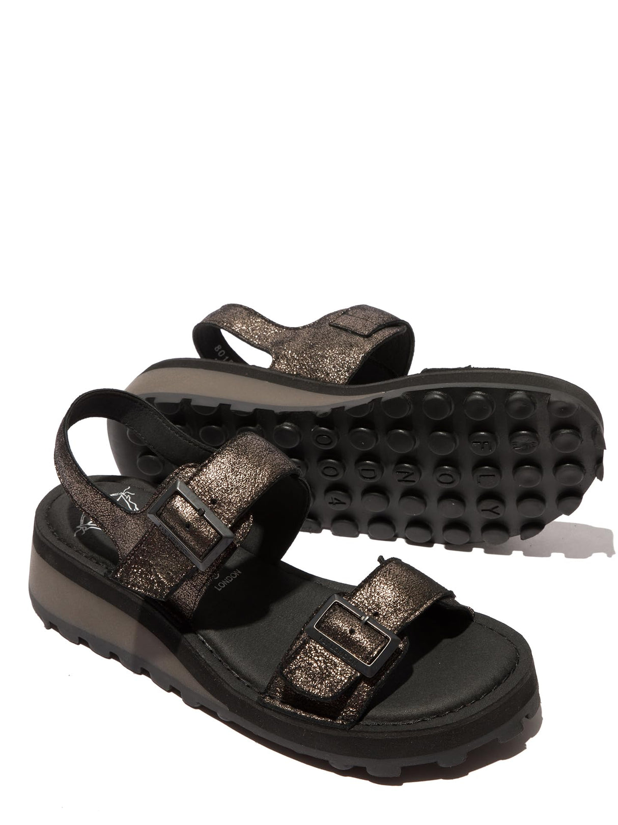 Fly London HEIF558FLY, Sandalias Mujer, Graphite, 42 EU