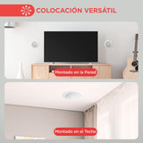 Pyle Altavoces empotrables, Pared, Techo, 8”, 250W, Dos vias, Estereo, Amplificador de 4 Canales, Rejillas Redondas/cuadradas Intercambiables