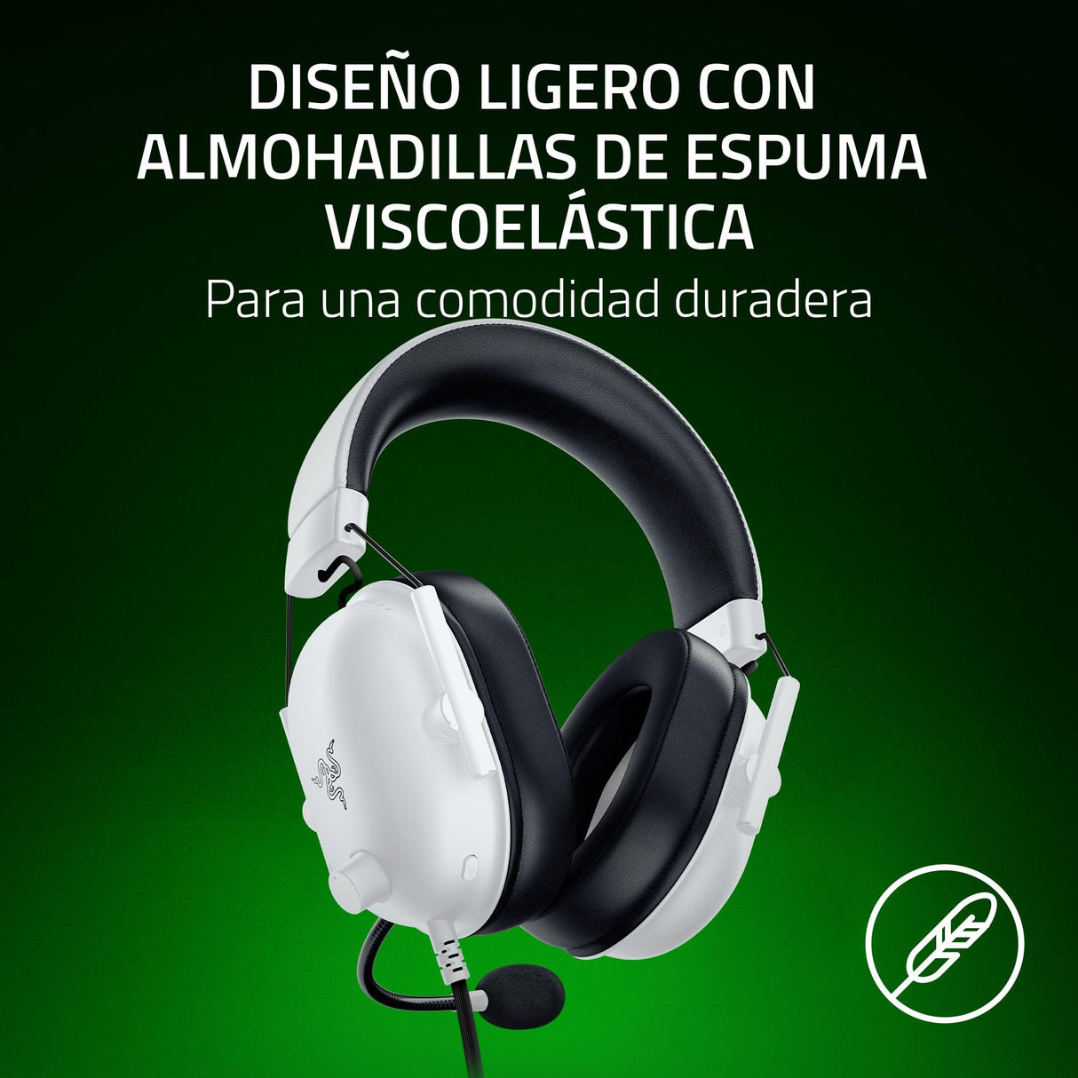 Razer BlackShark V2 X (Xbox) - Auriculares E-Sports con Cable para la Consola Xbox S|X (250 g, micrófono cardioide, transductores de 50 mm, cancelación pasiva del Ruido, Conector de 3,5 mm) Blanco