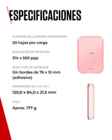 Canon Zoemini 2 Kit de Impresión – Impresora Fotográfica Portátil y Compacta – Bluetooth 5.0 – Carga Rápida USB C Ideal para Viajes (Oro Rosa)