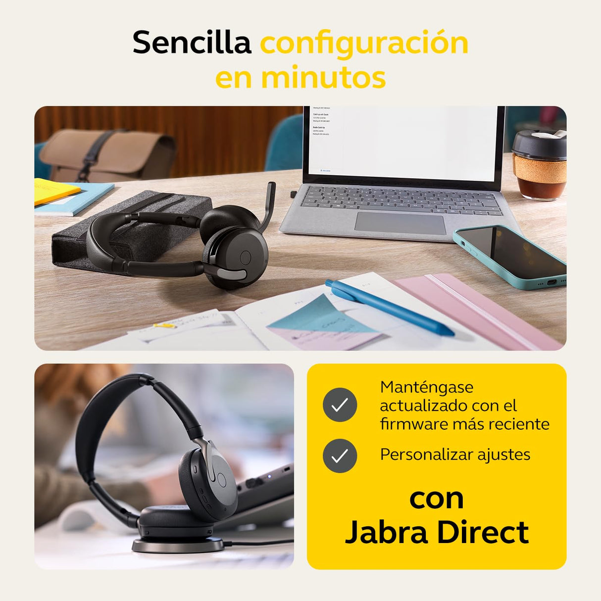 Jabra Auriculares Bluetooth con Micrófono Evolve2 65 Flex Negro