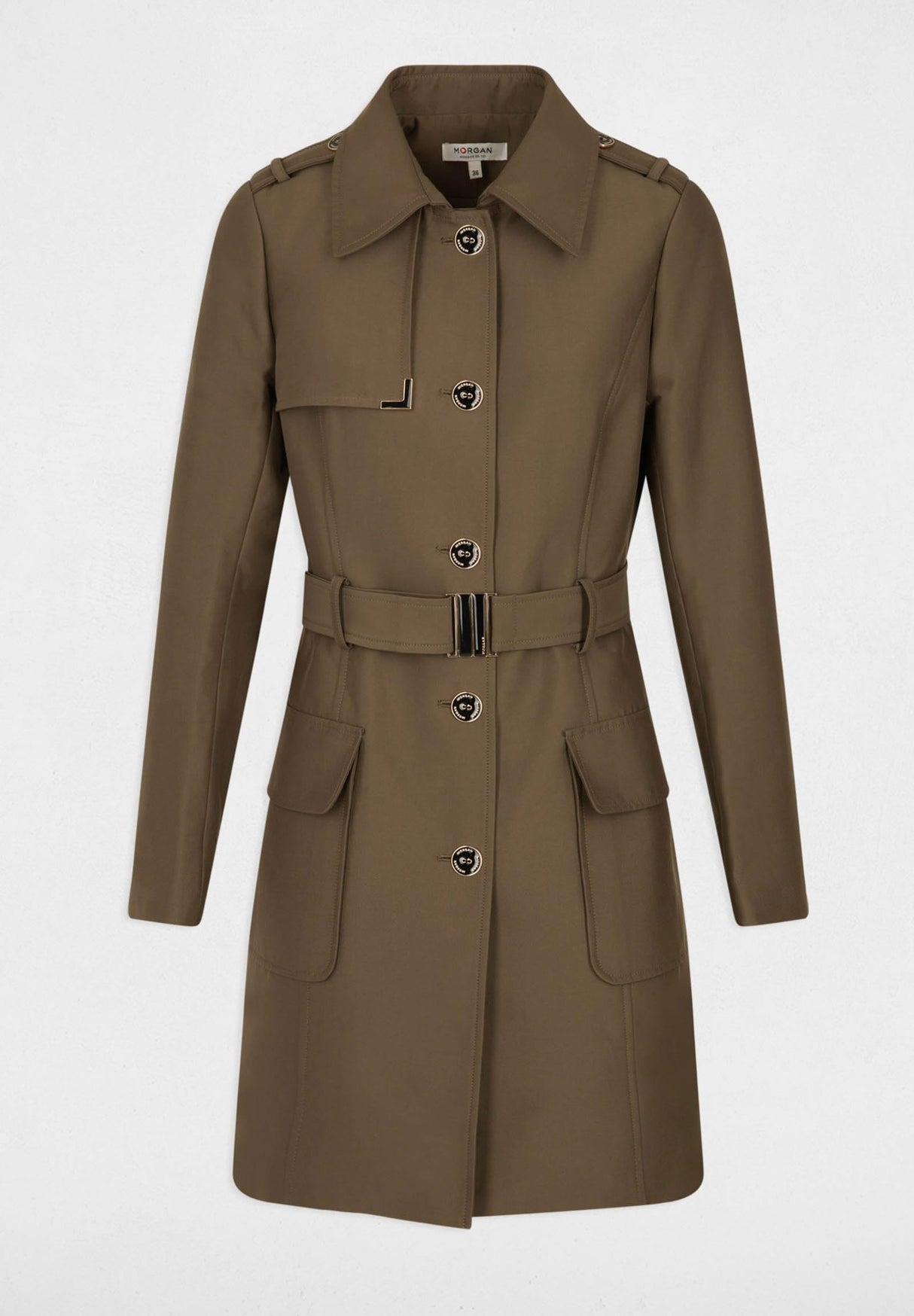 Morgan 242-ginai Gabardina, Caqui, 36 para Mujer