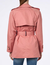 Tommy Hilfiger Abrigo Mujer Cotton Short Trench Gabardina, Rosa (Teaberry Blossom), 38