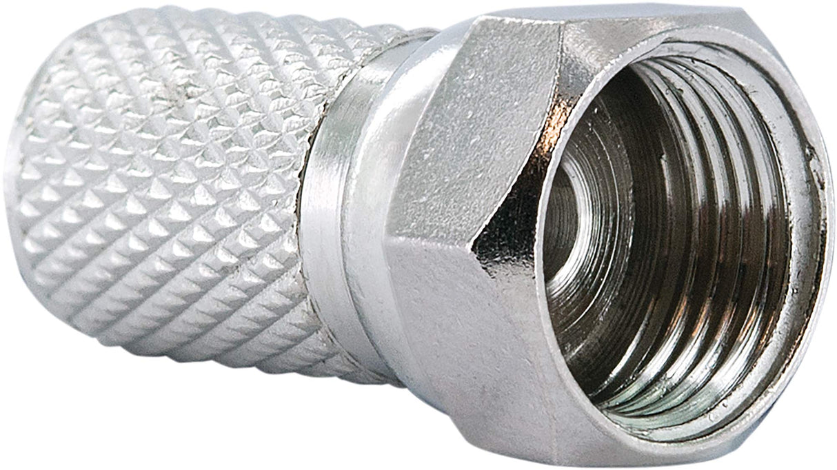Schwaiger GmbH Schwaiger -FST7004 531 - Juego de 4 Conectores F (7 mm de diámetro, para Cable coaxial, conexión de Enchufe y Cable, 4 Unidades), Color Plateado