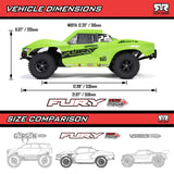 ARRMA Fury Mega 550 2WD Coche teledirigido 1/10 Short Course Truck, más de 30 km/h, actualizable, Incluye Accesorios, Verde ARA3221T1