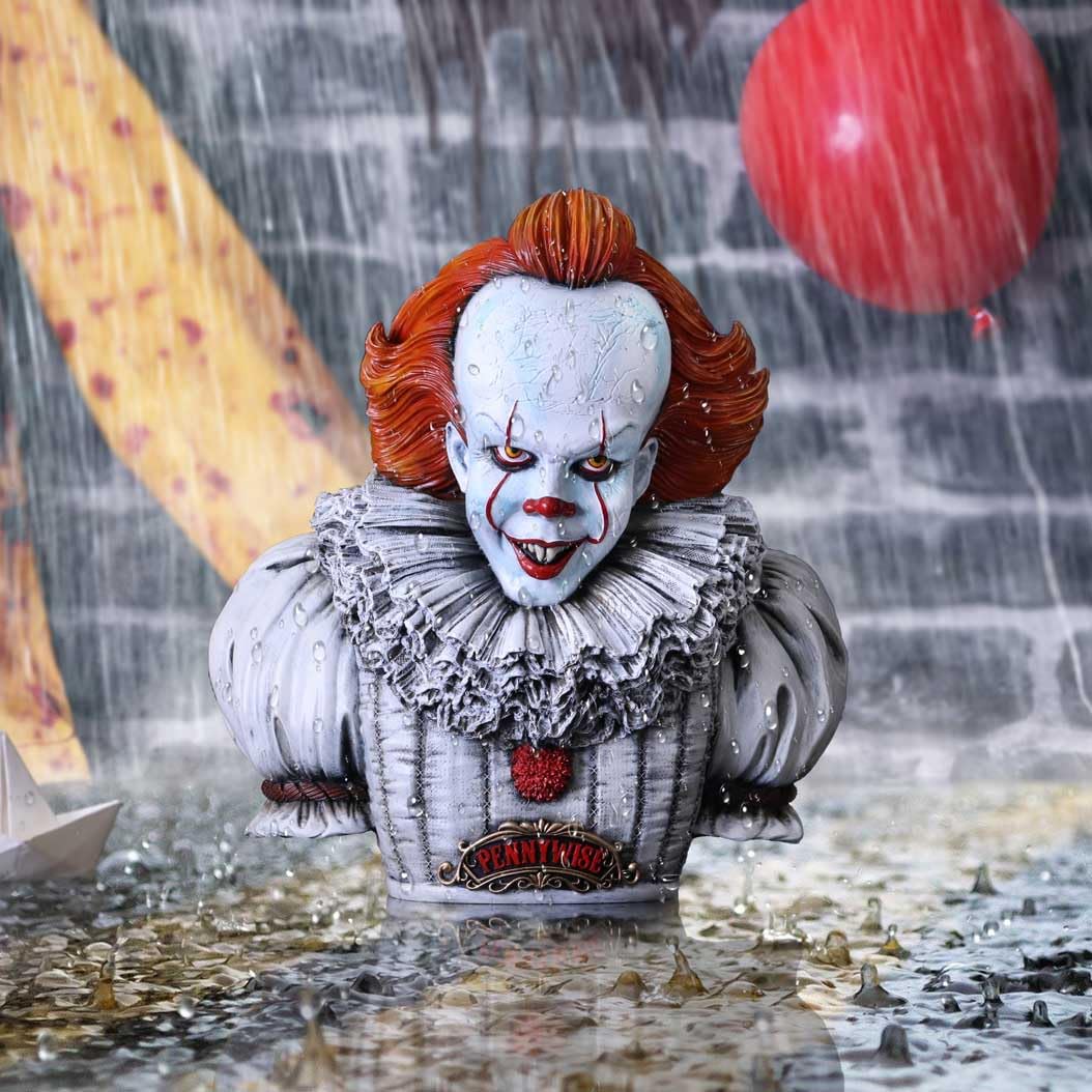 Nemesis Now Pennywise-Busto Oficial de IT Capítulo 2, Blanco, 30 cm