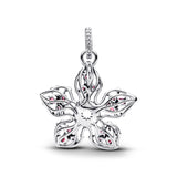 PANDORA Stranger Things Demogorgon 793567C01 - Colgante grande de plata de ley con circonitas, compatible con pulseras Moments, Rot, Plata de ley, Circonita cúbica