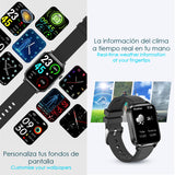 DAM Smartwatch F100 con Terapia de Salud con láser de Doble sonda. Monitor de O2, tensión y termómetro. Varios Modos Deportivos. 3,7x1,1x4,2 Cm. Color: Negro