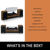 Lenco LS-100 Tocadiscos hi-fi - con Bluetooth 5.0 - Altavoz Externo - 2 x 10 w rms - transmisión por Correa - Apagado automático - Madera