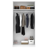 DEKIT GRUPO RIMOBEL Armario 2 Puertas correderas, Madera de ingeniería, Blanco Brillo, 100x204x50cm