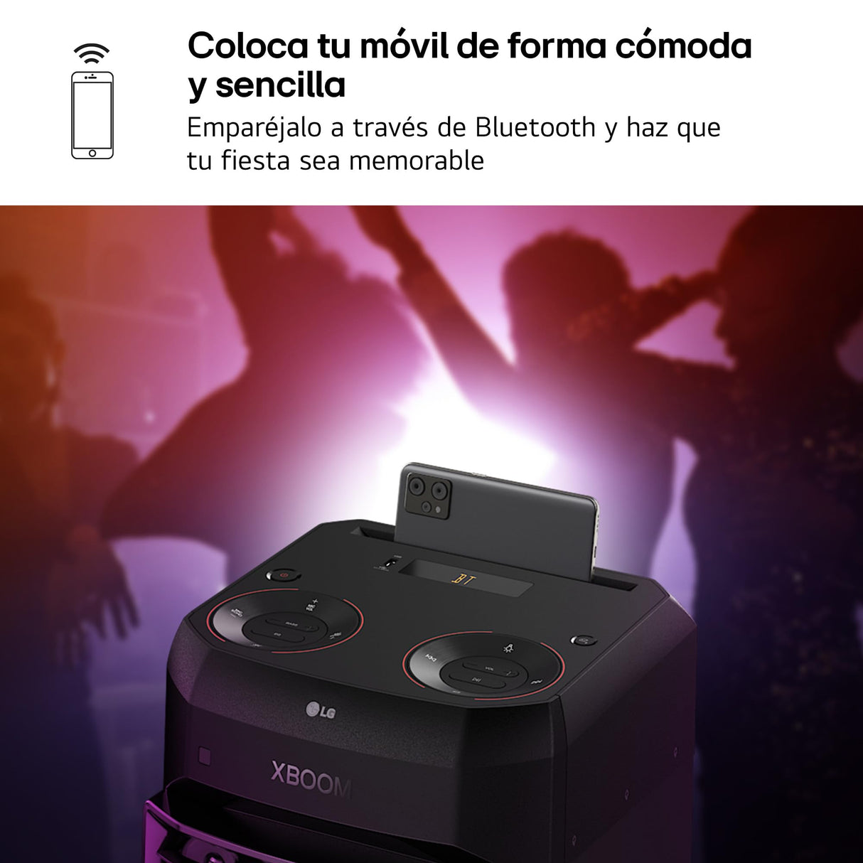 LG XBOOM RNC2, Altavoz de Gran Potencia, 80W, la Bestia, 2 Altavoces, Bluetooth 4.2, USB, Conexión Auxiliar RCA, iluminación LED y entradas para micrófono, Gris Oscuro