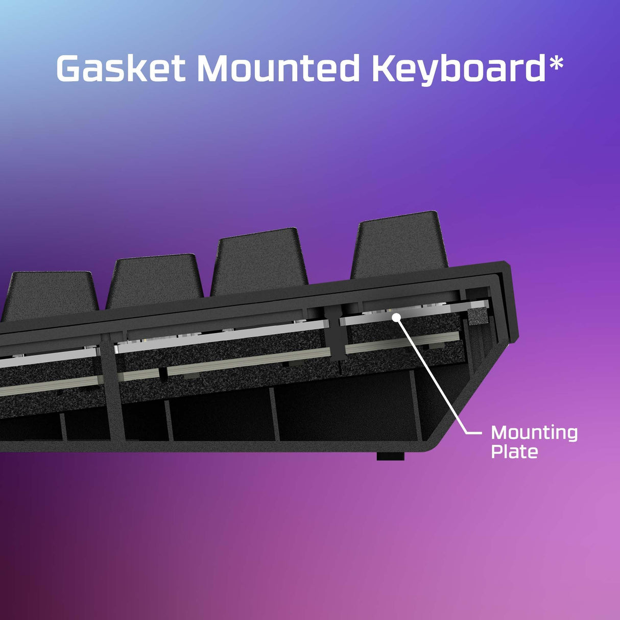 HyperX Alloy Rise - Teclado mecánico para juegos intercambiable en caliente, PC, sensor de luz ambiental, montaje en junta, interruptores lineales