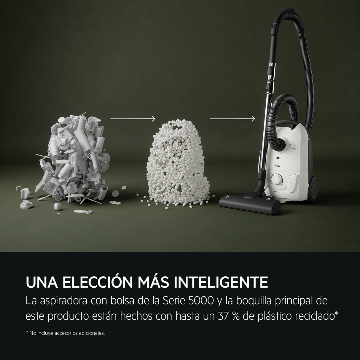 AEG AB51C1SW Aspiradora de Trineo con Bolsa, 750W de Potencia, 3,5L de Capacidad, Cable de 8,5m, 79dB de Ruido, Filtro Lavable, Cepillo Todo Suelo, Boquilla 2 en 1, Incluye 1 Bolsa, Blanco