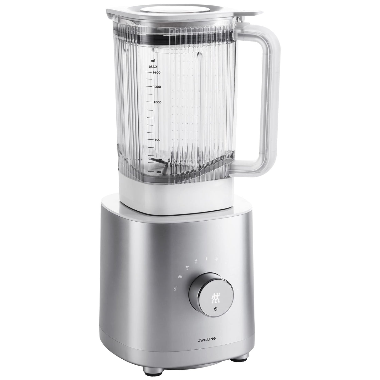 ZWILLING ENFINIGY Batidora universal 1,4l, Preparadora de batidos con cuchilla cruzada de acero inox, Motor de alto rendimiento 1200W, Plata