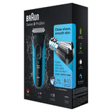 Braun Series 3 ProSkin 3040s - Afeitadora eléctrica/máquina de afeitar recargable Wet & Dry (de uso en húmedo y seco) color azul