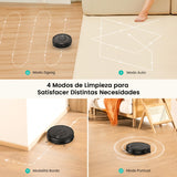 Vexilar W7 Robot Aspirador y Fregasuelos, Robot Aspirador 2 en 1,Potente Succión 4000Pa,Antienredos,Larga Autonomía,3 Niveles de Ajuste de Agua, Adecuada para Suelos,Alfombras,Pelo de Mascotas