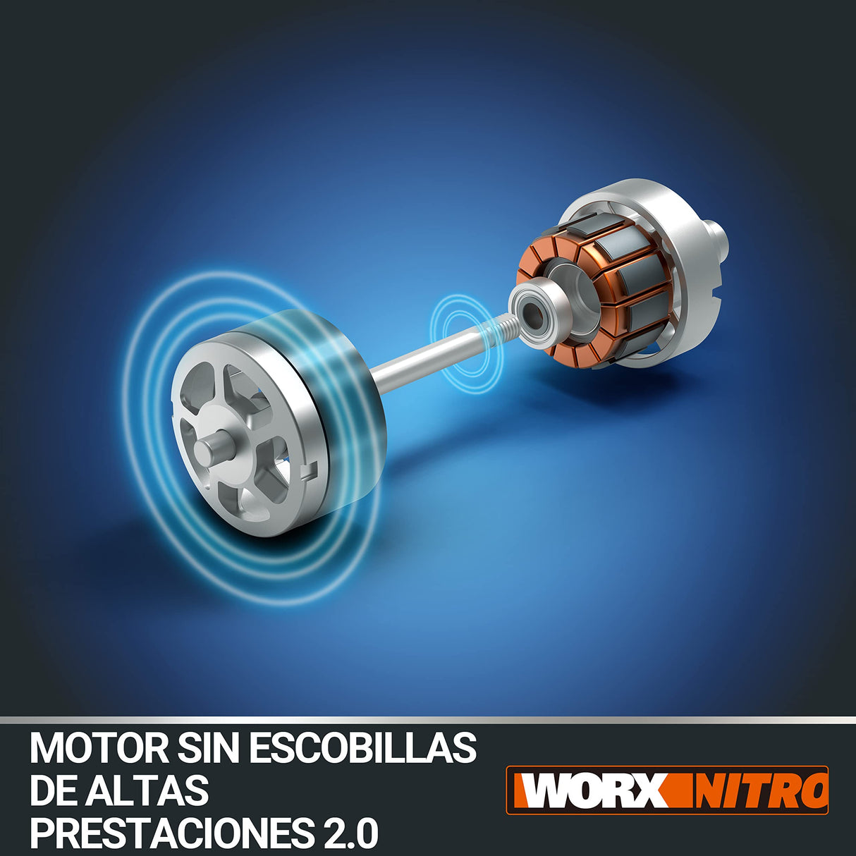 WORX Soplador a batería 20V Máx. | WG543E |Potente Motor sin escobillas | PowerShare | Incluye 1 batería 4.0 Ah y Cargador | 2 velocidades | Turbina con amplificación de Aire