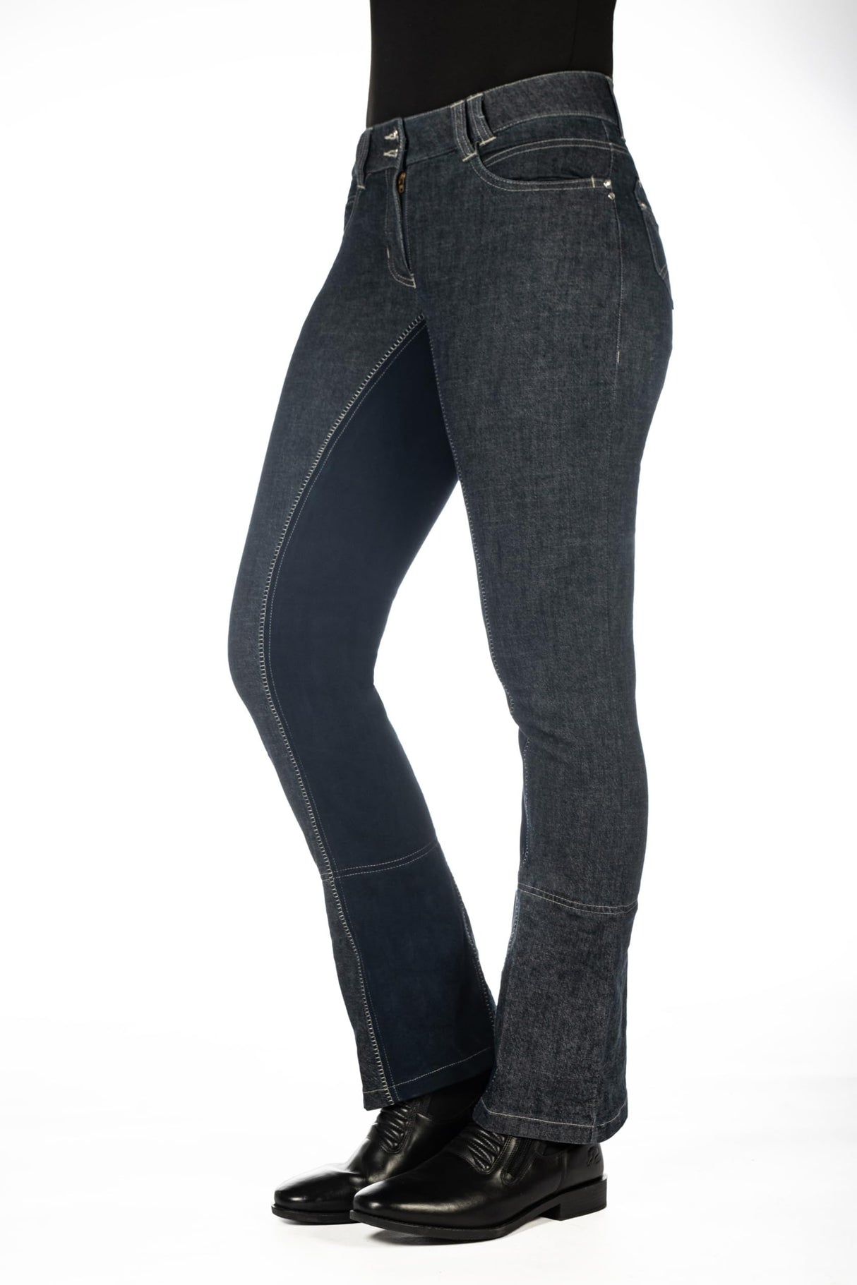 HKM Pantalones Jodhpur -Miss Blink- 1/1 Alos Besatz6169 para Mujer, 6169 Azul Vaquero Azul Oscuro, 40 EU