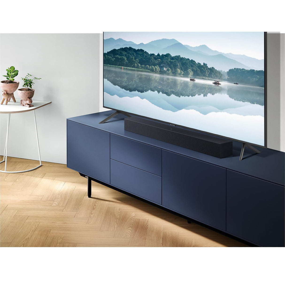 Samsung Barra de Sonido HW-C430/ZF - Subwoofer inalámbrico incluido, Dolby Digital 2.1, Modo Juego, Bluetooth 4.2 Power On y One Remote Control