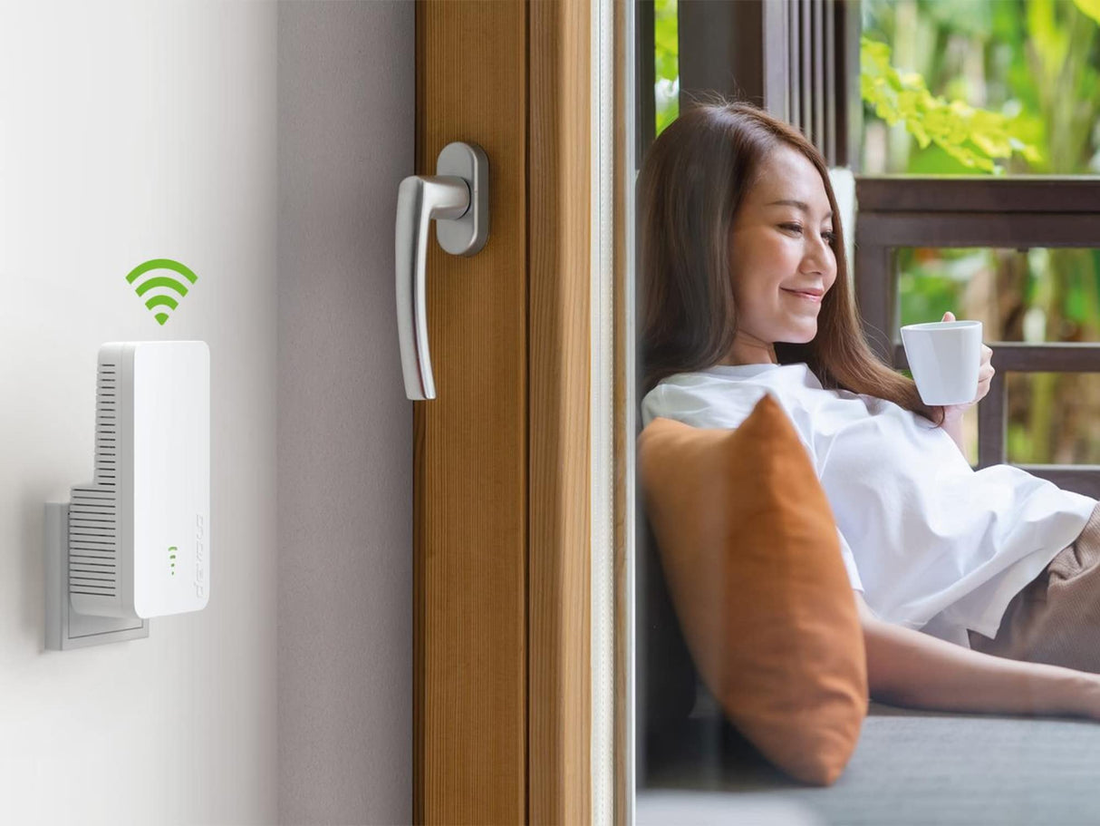 Devolo WiFi 6 Repeater 3000, repetidor WiFi, hasta 3.000 Mbps, Amplificador Mesh WiFi, Punto de Acceso, Extensor WiFi, 1x conexión LAN Gigabit, Blanco