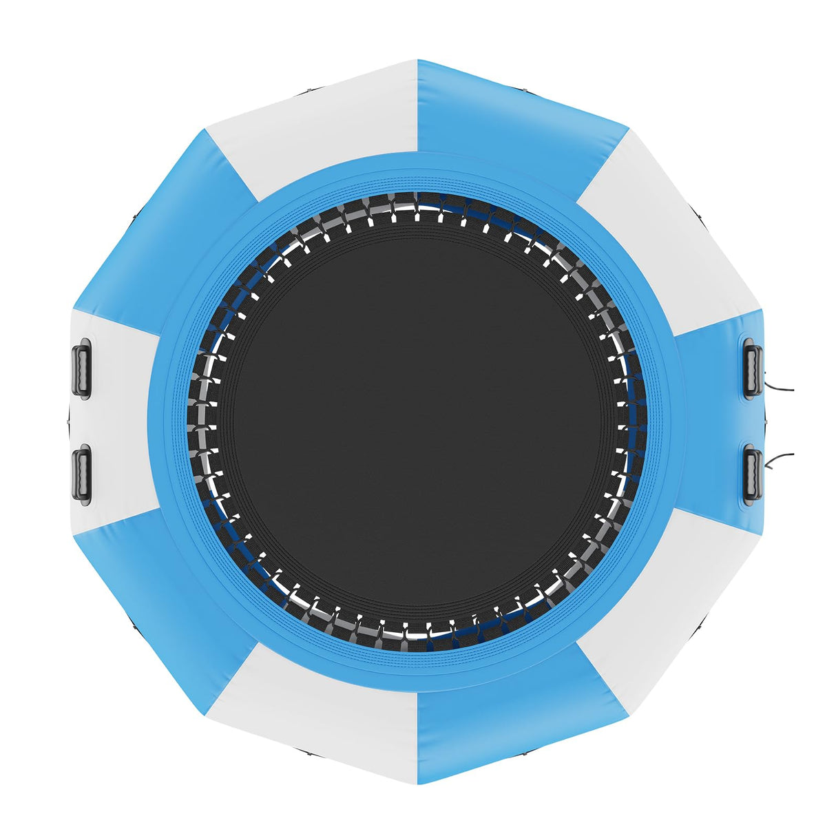 VEVOR Trampolín Inflable de Agua Trampolín Hinchable de Agua 310 x 60 cm Plataforma de Natación Portátil con Escalera y Bomba de Aire Eléctrica Rebotador Flotante para Niños, Piscina, Azul y Blanco