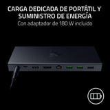 Razer USB 4 Dock - Base de Alta Velocidad para Juegos y productividad - Diseño de 14 Puertos - Soporte de Doble Pantalla, Carga de Dispositivos (3X USB-C, 5X USB-A, HDMI, Gigabit Ethernet) Negro