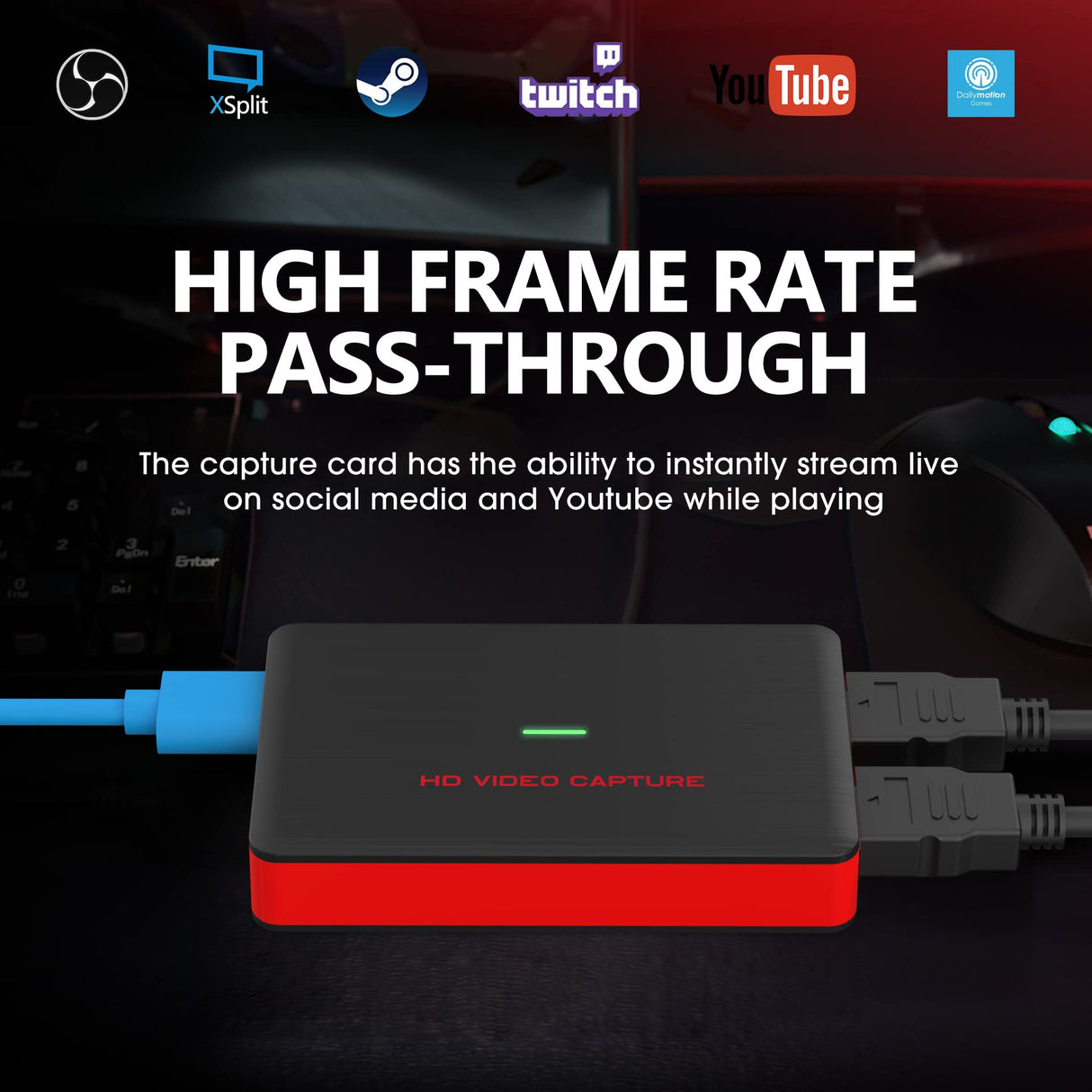 USB 3.0 HD Video Capture Card Full HD 1080P 60FPS Live Streaming Video Recorder Converter Box for Windows 10, Linux, OS X to Xbox 360 & One / PS3 PS4