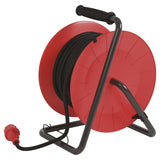 Emos P08225 Enrollacables Profesional alargador, de la Empresa, Grado de protección IP44, m de Cable con 4 enchufes Schuko, 1,5 mm2 Goma, para Uso Exterior, 25 Meter