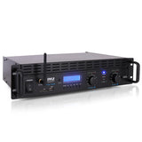 Pyle Amplificador de Sonido, para el hogar, 2000W, Bluetooth, Estereo, Entradas TRS XLR, LCD, 2 Canales, Modo Puente, Ventilador de refrigeracion
