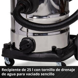 Einhell Aspirador en seco y húmedo con batería TE-VC 36/25 Li S-Solo Power X-Change (iones de litio, 2x 18V, modo ECO/BOOST, potencia de aspiración 150 mbar, 25 L, sin batería ni cargador)