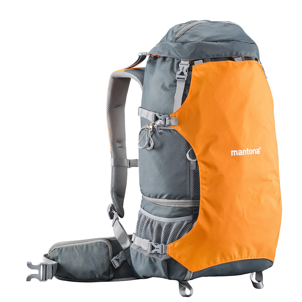 Mantona Mochila para Camera elementsPro 40 - con compartimentos internos ajustables, mucho espacio de almacenamiento para cámara y accesorios, computadora portátil, incl. cubierta de lluvia