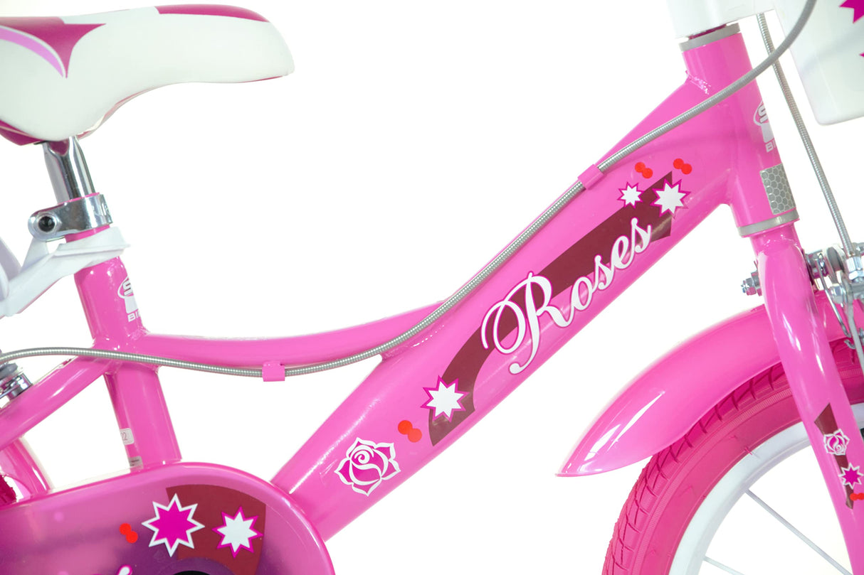 SCH Roses 14" Rosa-4-6 Años Bicicleta niño, Bebés niñas, Rosa