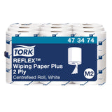 Tork 473474 Reflex Papel de secado Extra/Advanced / 2 capas/Papel multiuso compatible con el sistema M3 / 9 bobinas x 67 m de largo/color blanco