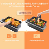 Cosori Freidora de Aire Grande-True Acero Inox-4 Resistencias Dual Blaze TwinFry 10 L-Flexible Doble Cesta Air Fryer 2800 W- Smart WIFI Control– 66 % Eficiencia Energética-6 en 1-Máx 10 Personas