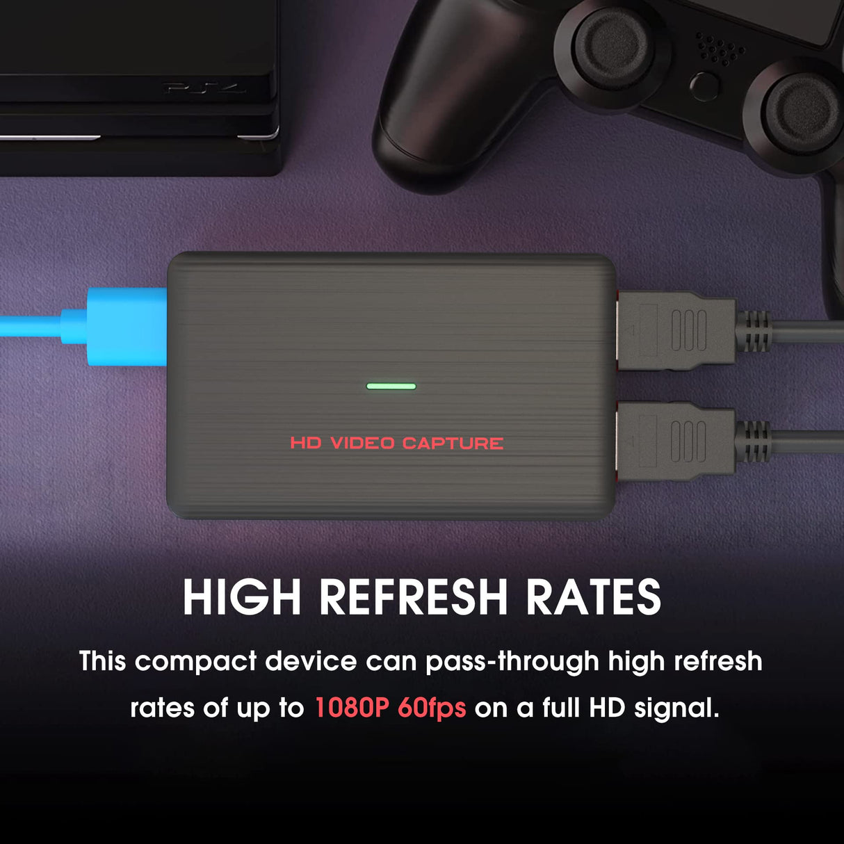 USB 3.0 HD Video Capture Card Full HD 1080P 60FPS Live Streaming Video Recorder Converter Box for Windows 10, Linux, OS X to Xbox 360 & One / PS3 PS4