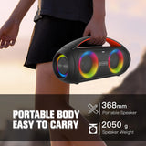 DYNASONIC D93 Altavoz Bluetooth portatil IPX5 Waterproof. Altavoz Exterior inalambrico. Wireless Stereo. Reproductor de Sonido Potente. Micro-SD, USB.