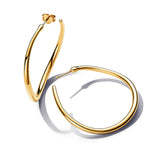 PANDORA Essence Pendientes de aro chapados en oro de 14 quilates